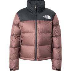 The North Face Brown Clothing The North Face Retro Nuptse Jacket Tawny Quartz - Black