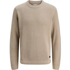Jack & Jones Återvunnet material Överdelar Jack & Jones JJEDOVER Stickad Tröja Moonbeam Beige