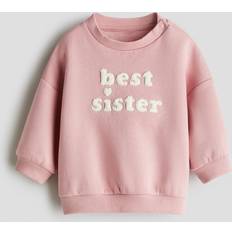 H&M Terry Appliqué Sweatshirt - Pink/Best Sister (1301614002)
