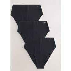 Høj talje Trusser NEXT Black High Rise High Leg Cotton Knickers 3 Pack - Sort/Hvid