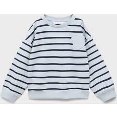 Randiga Sweatshirts Barnkläder Mango Kids Sweatshirt Heart - Marinblå