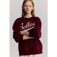 Röda Sweatshirts Barnkläder H&M Belles Sweatshirt Med Tryck - Mörkröd/Belles