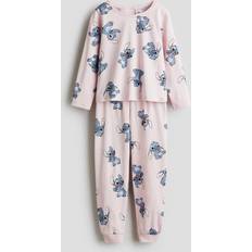 Solid Colours Night Garments H&M Girls Light Pink Lilo Stitch Jersey Pyjamas