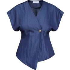 Bluse Gevela Kortærmede Kortærmede Vest - Mørkeblå