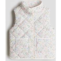 H&M Padded Vests H&M Floral Quilted Gilet - White