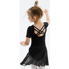 H&M Girls Bodysuits H&M Girls 2-Piece Leotard Skirt Set DryMove - Black