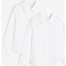 H&M 2-Pack Poplin School Shirts - White