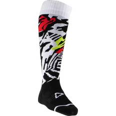 Zebra Motocross Socks - Black/White/Neon Yellow/Red