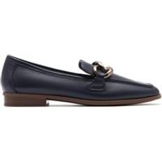 Clarks Iris Wide Fit Leather Loafers - Blue