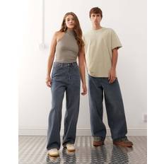 Weekday Astro Baggy Lediga Jeans Med Låg Midja - Dimblå