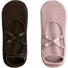 Oysho Rosa Strumpor Yoga Pilates Korsade Remmar Bomullsmix 2-Pack