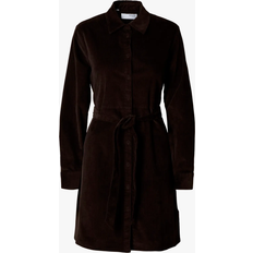 Selected Femme SLFRuna Short Corduroy Dress - Chocolate Forte