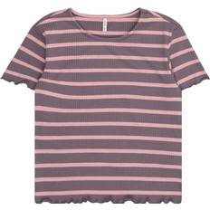 Stribede Overdele Kids Only KogAlly Bluser T-shirt - Lysviolet
