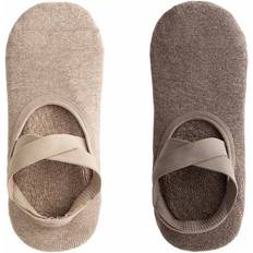 Oysho Bruna Strumpor Yoga Pilates Korsade Remmar Bomullsmix 2-Pack - Brown