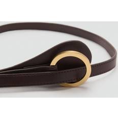 Mango Tilbehør Mango Thin Belt With Maxibuckle - Brunt