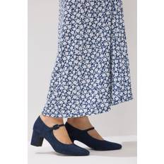 Blokhæl - Blå Højhælede sko LTS Faux Suede Mary Jane Block Heel - Standard 8