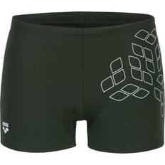 Herre - Syntetisk Badetøj Arena Graphic Swim Short Badebukser Herrer - Olivengrøn