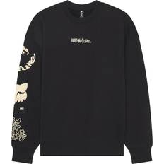 Fox Men Jumpers Fox Hello Future Oversized Pullover Crew Sweatshirt - Black