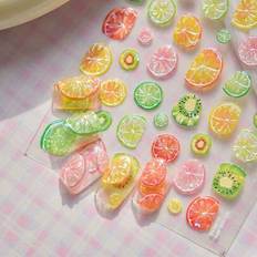 Nail Decoration & Nail Stickers on sale Shein 5D Jelly Nail Art Sticker Kawaii Mixed Sweet - Melon Orange