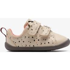 First Steps Children's Shoes Clarks Roamer Wish Toddler Wide Fit Print Pre Walker - White