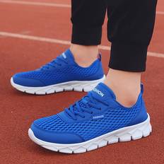 Blue Trainers Temu Men's Breathable Lightweight Mesh Sneakers - Spring And Summer
