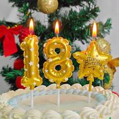 Gold Cake Candles Shein Gold Digital 0-9 Shape Birthday Candle