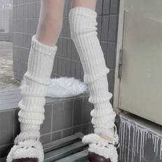Women Arm & Leg Warmers on sale Shein Extra Long Leg Warm Over-The-Knee Thigh Stockings - White