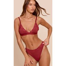 Jersey Underklädesset PrettyLittleThing Jersey Lace Trim Triangle Lingerie Set
