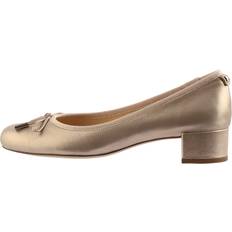 Högl Højhælede sko Högl Læder Gyldne Ballerina Pumps Metallic Accents - Beige