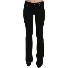 Low Waist Slim Leg Skinny Denim Casual Pants - Black