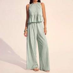 Checkered - Women Suits Shein Boho Chic Summer Outfits For Women - Mint Green