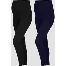 Maternity & Nursing Wear JoJo Maman Bébé Navy Cotton Rich Maternity Leggings 2 Pack