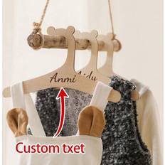 Hooks & Hangers Shein 5pcs Customized Children's Wooden Hangers
