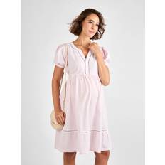 JoJo Maman Bébé Pink Stripe Maternity Dress L