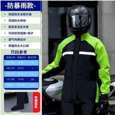 Adult Rain Clothes PlayMc Motorcycle Raincoat Full Body Electric Bike Suit - Black Green