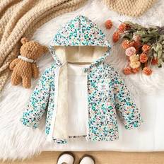 Multicoloured Jackets Shein Vintage Floral Hooded Winter Jacket - Thermal Lined