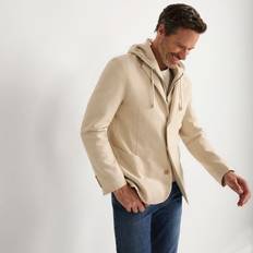 Men - Natural Blazers Lands' End Knit Blazer with Removable Hood - Natural