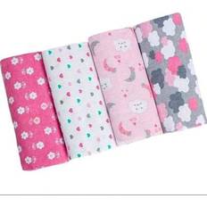 Pink Baby Blankets Shein 4pcs Infant Flannel Swaddle Blankets