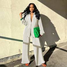 Pleats Suits Shein Casual Printed Pleated Shirt Two Pieces Set