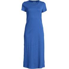 Lands' End Plus Short Sleeve Cotton Nightdress - Cobalt