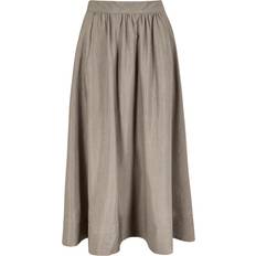 Apricot Soft Woven A-Line Midaxi Skirt - Grey