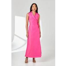 Women Dresses on sale Principles Pink Wrap Lapel Detail Volume Maxi Dress - Pink