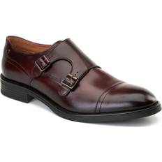 Leather Monks Base Bordo Double Monk Shoes - Red