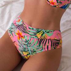 Multicoloured - Sportswear Garment Bikinis Shein New High Waist Tropical Palm Print Bikini - Bikini