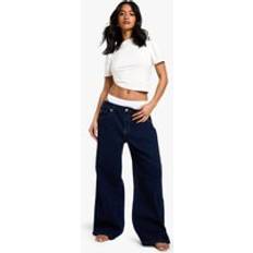 Boohoo Women Jeans boohoo The Petite Low Waist Boyfriend Jean - Blue