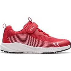 Clarks Trainers Clarks Deyes Dash Kid Synthetic Riptape Trainers - Red