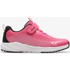Clarks Pink Trainers Clarks Deyes Dash Kid Wide Fit Synthetic Trainers - Pink