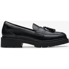 Clarks Loafers Clarks Lauryl Tassel Wide Fit Leather Loafers - Black