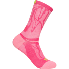 Löpning - Rosa Strumpor Hoka Clifton 10 Crew Run Sock Löparstrumpor Electric Rose - Medium