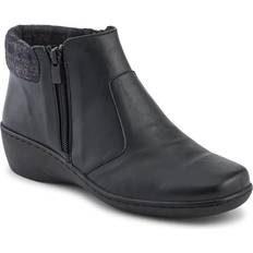 Pavers Wide-Fit Leather Lightweight Ankle Boots - Black